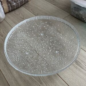 Glass Iittalia Ultima Thule Footed Centerpiece Bowl 14 1/2” Diam 3” High